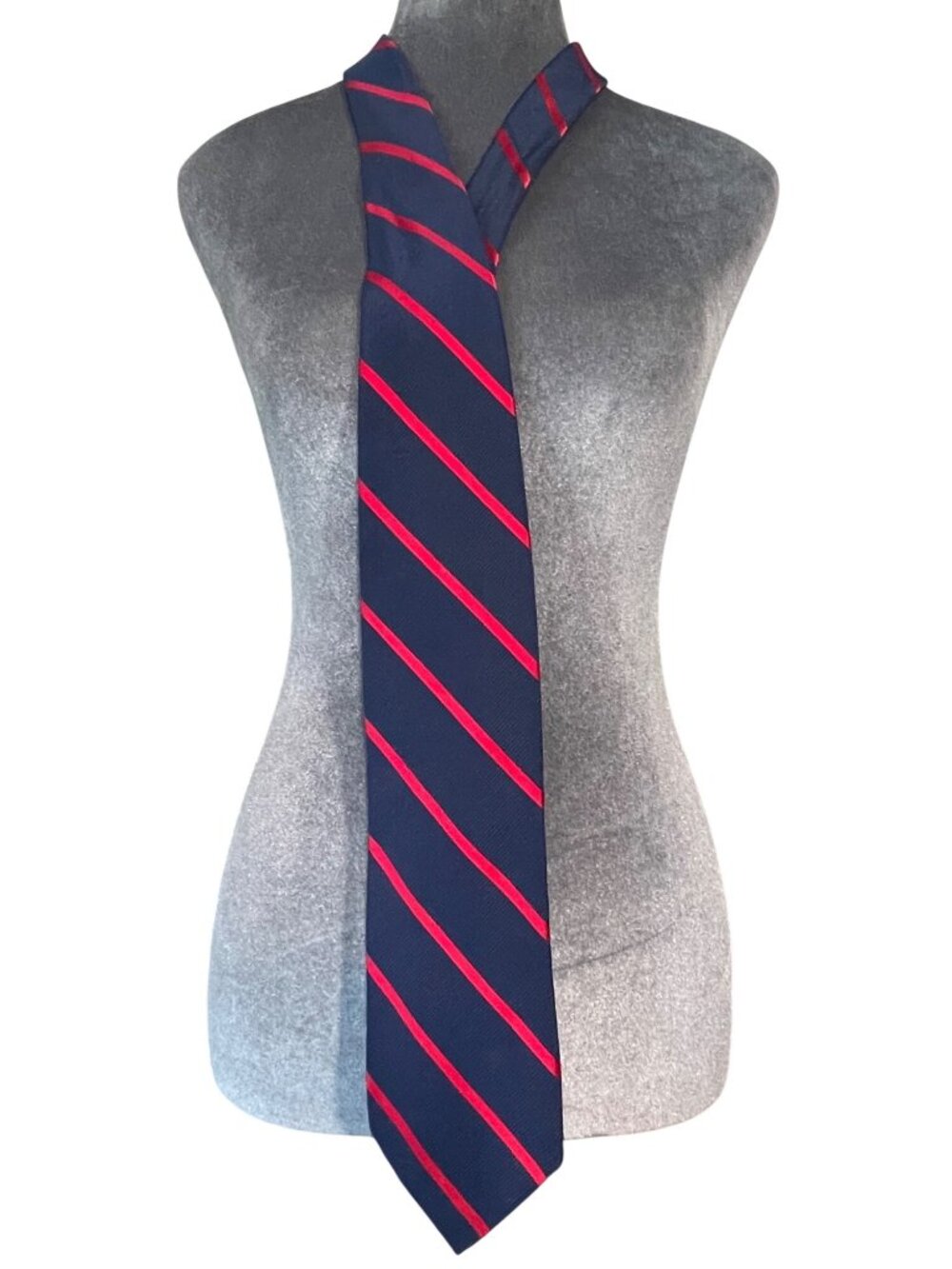 Brooks Brothers Mens Navy & Red Striped Silk Tie - Made In USA